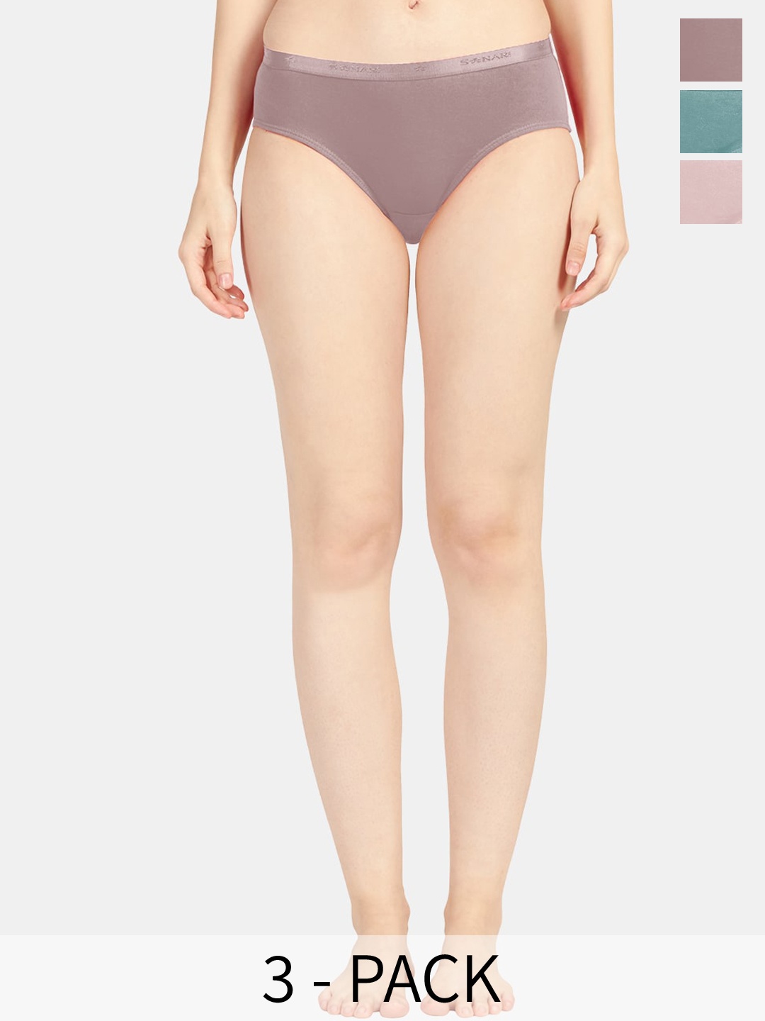 

Sonari Pack Of 3 Ultra Soft Hipster Briefs, Mauve