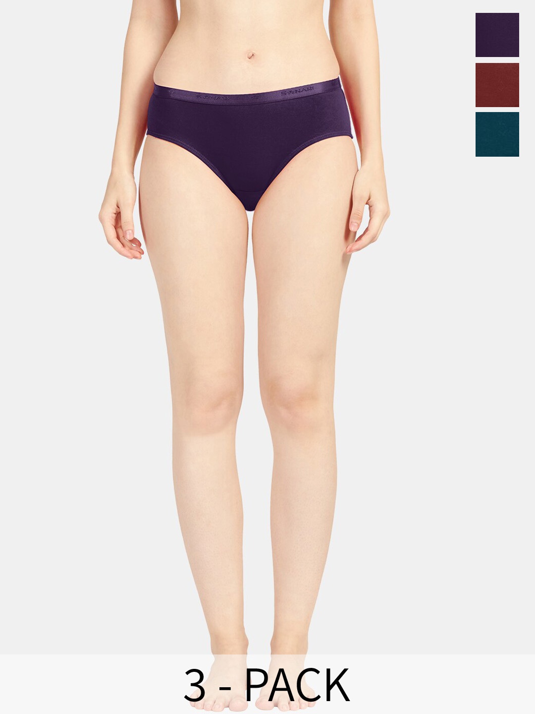 

Sonari Pack Of 3 Ultra Soft Hipster Briefs, Maroon