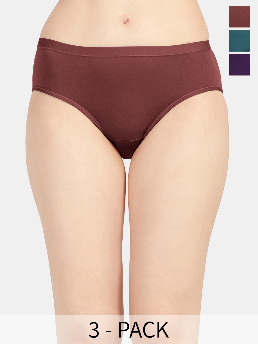 

Sonari Pack Of 3 Ultra Soft Hipster Briefs, Maroon
