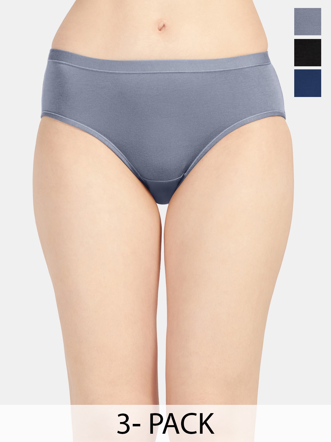 

Sonari Pack Of 3 Ultra Soft Hipster Briefs, Grey