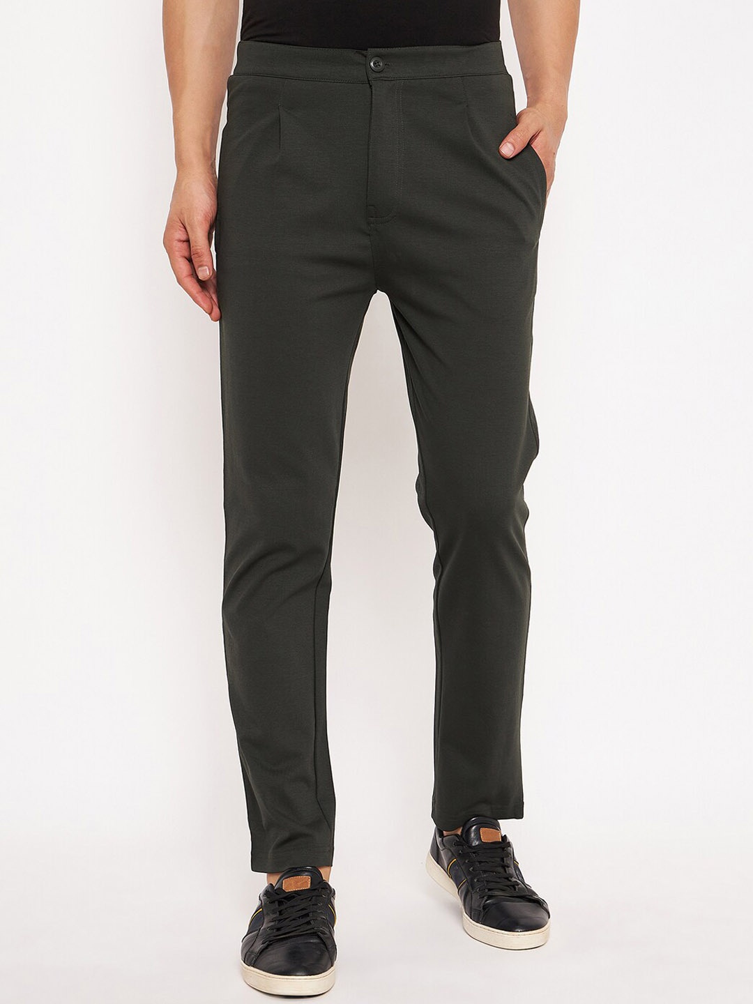

Duke Men Mid-Rise Cotton Regular Trousers, Green