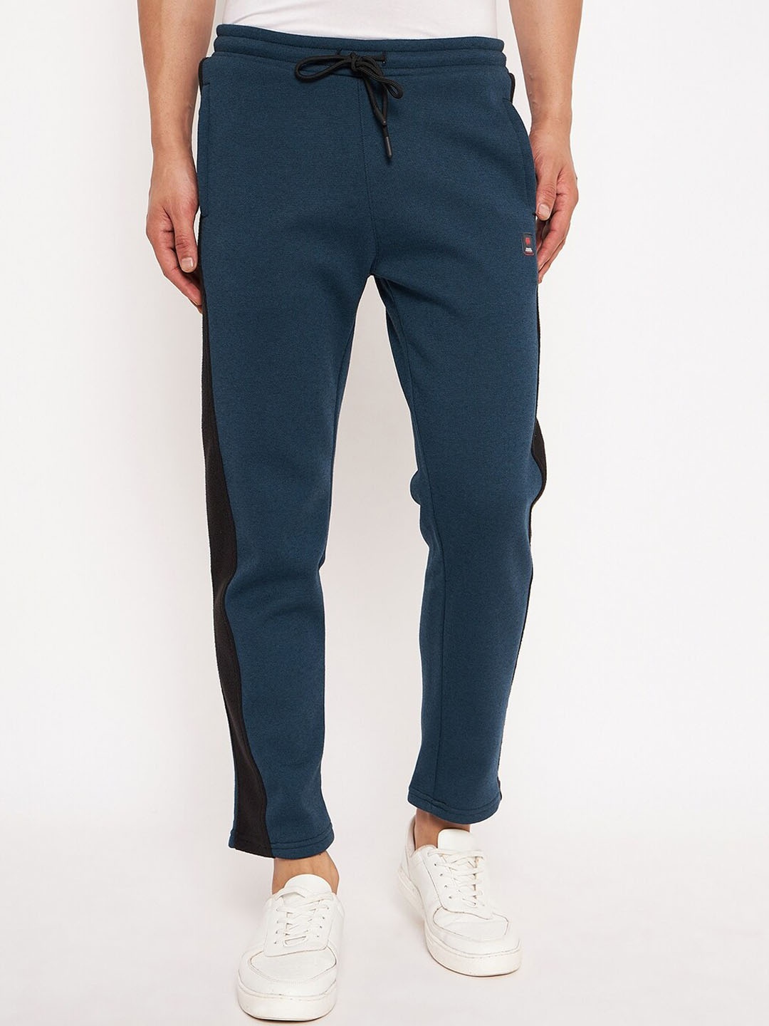 

Duke Men Colourblocked Mid-Rise Cotton Track Pant, Navy blue