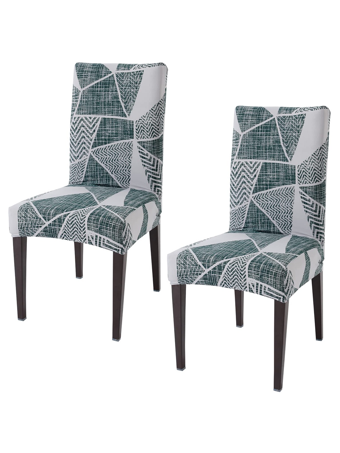 

HOKIPO Grey & Green 2 Pieces Abstarct Printed Stretchable Chair Covers