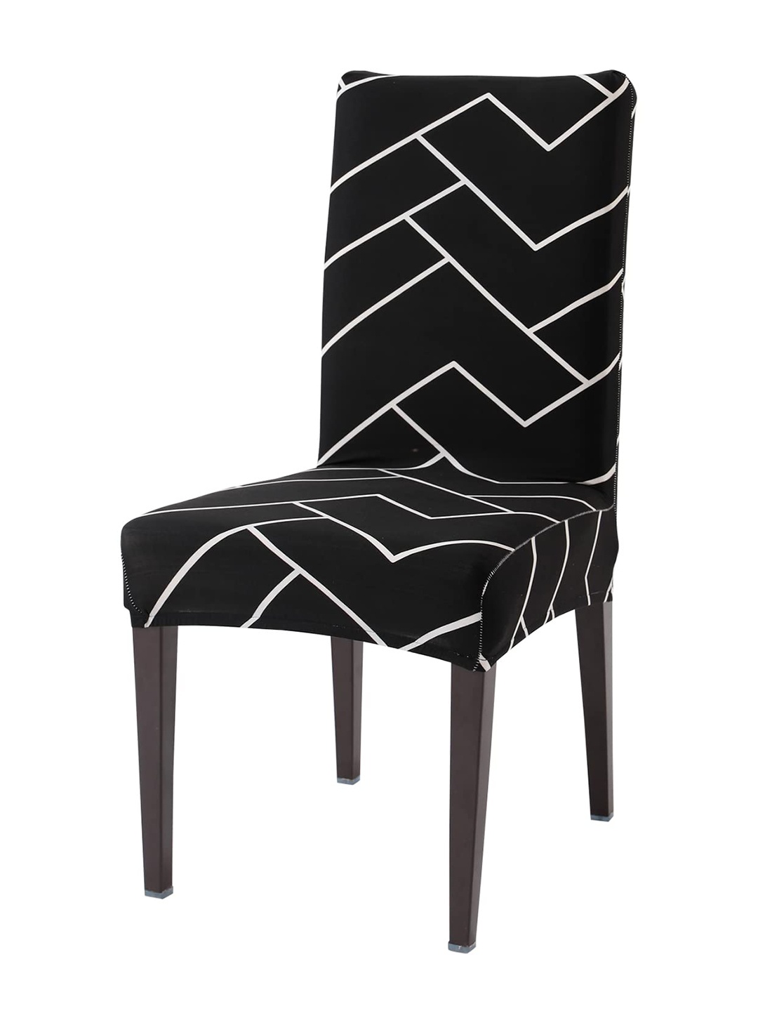 

HOKIPO Black & White Printed Stretchable Chair Cover