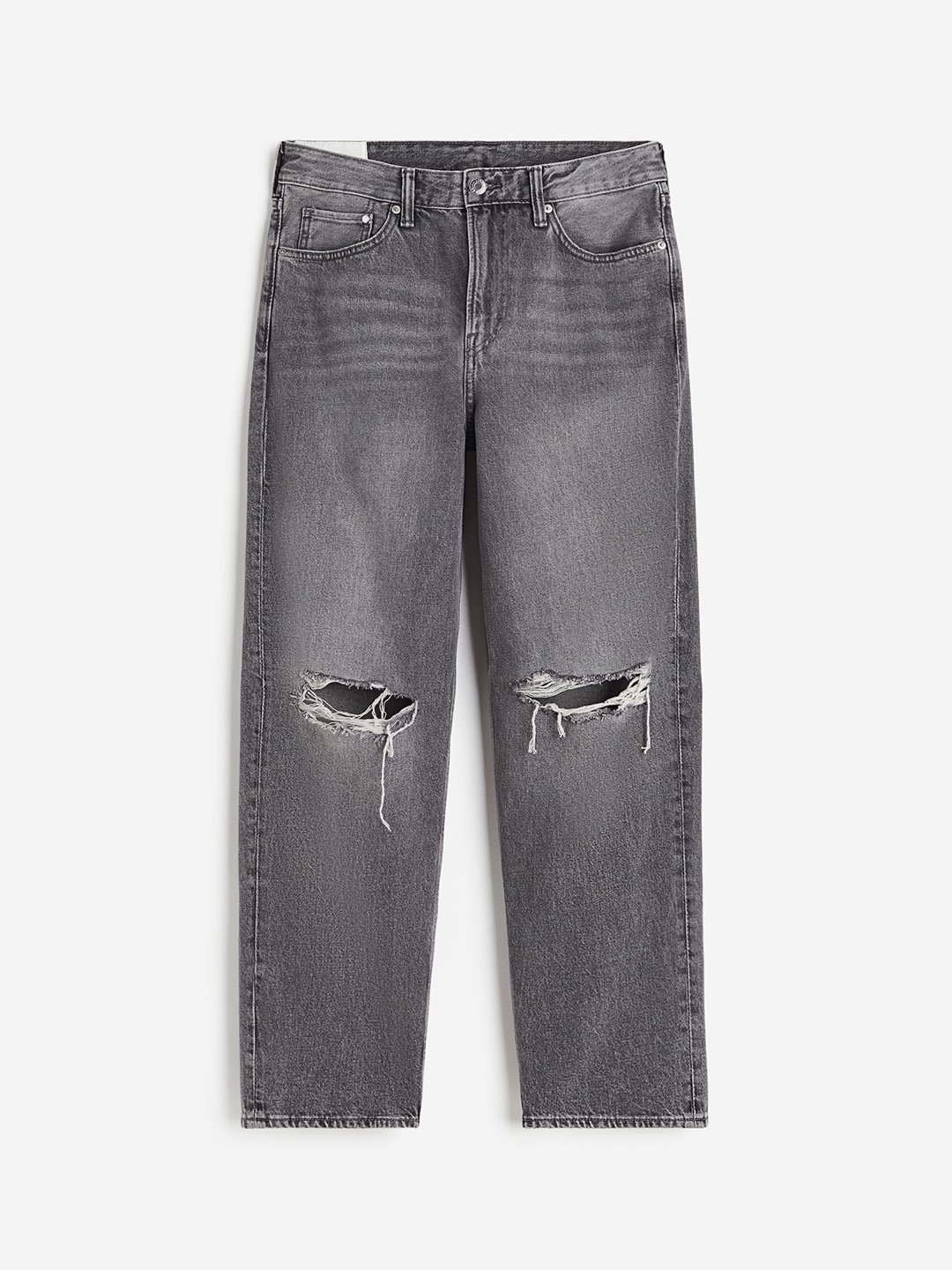 

H&M Men Pure Cotton Loose Jeans, Grey