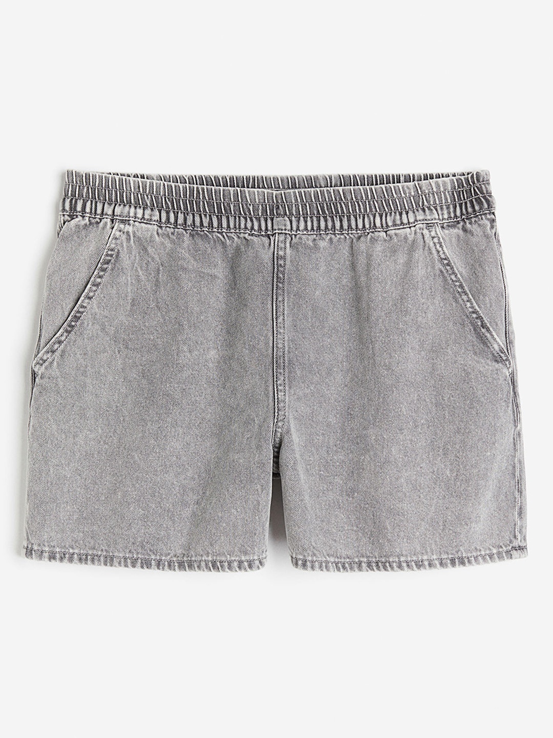 

H&M Women Pure Cotton Denim Shorts, Grey