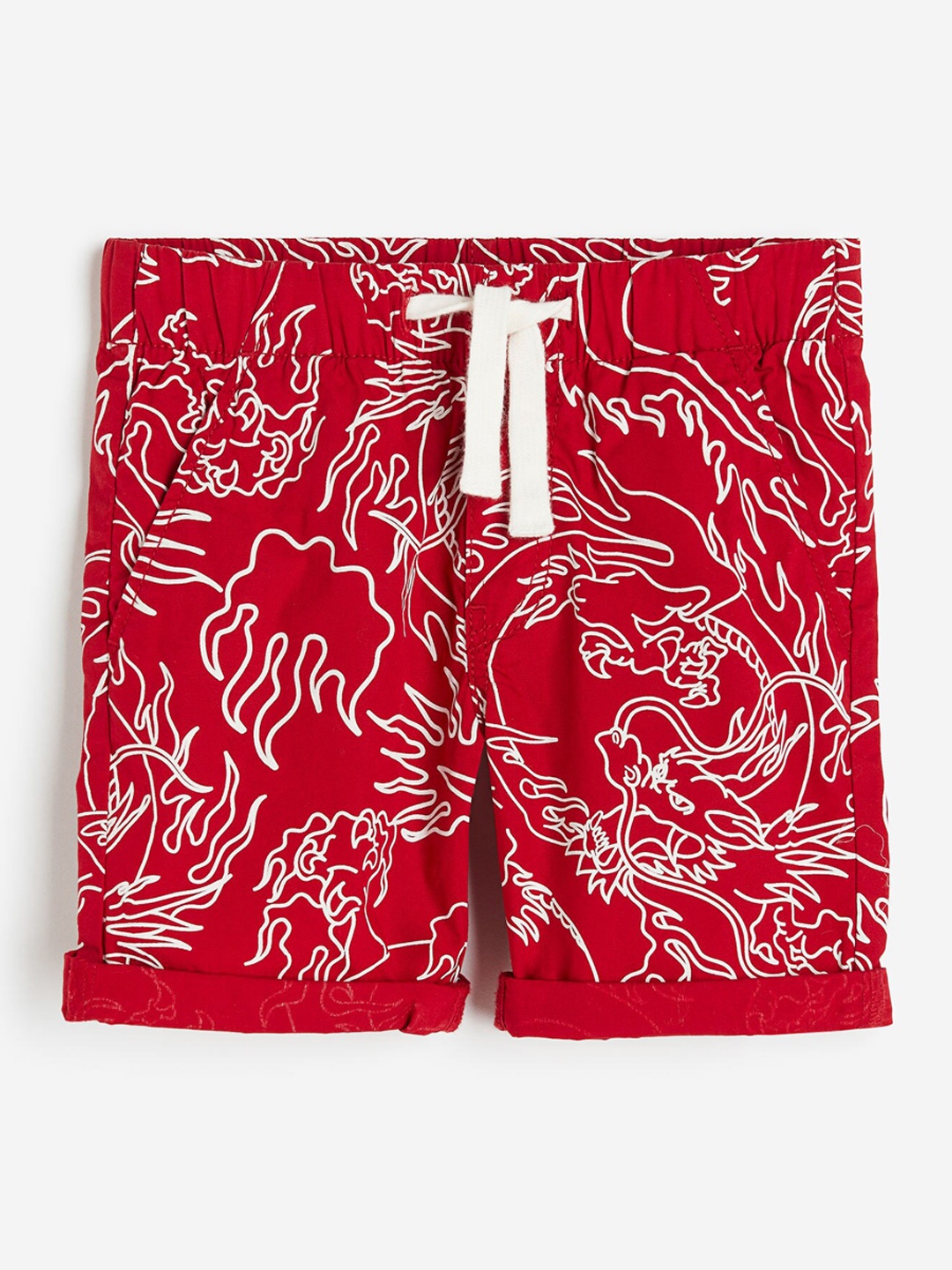 

H&M Boys Pure Cotton Pull-On Shorts, Red