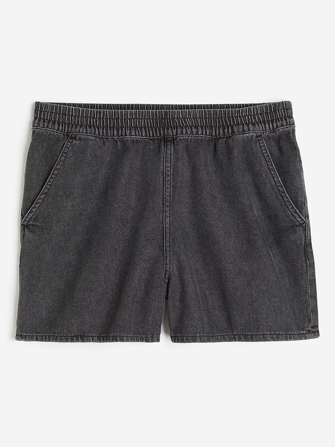 

H&M Women Pure Cotton Denim Shorts, Black