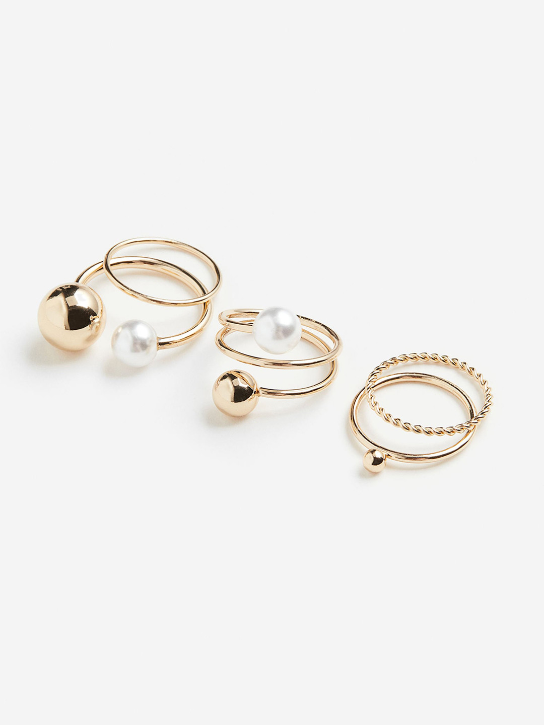 

H&M 5-Pack Metal Rings, Gold
