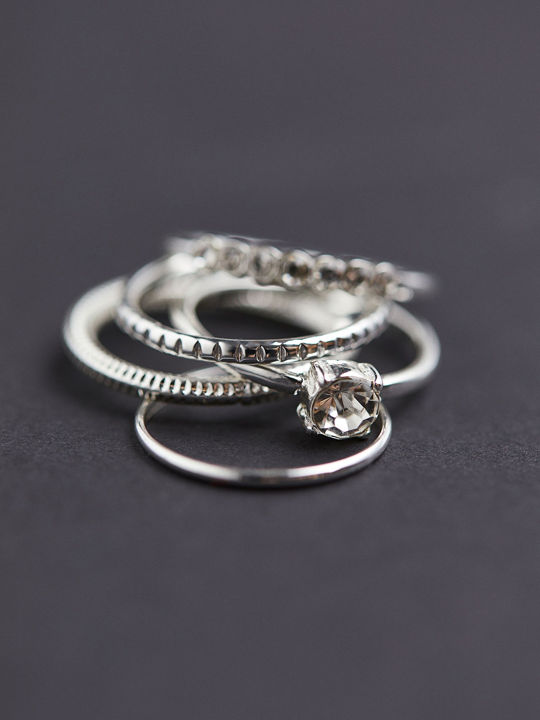 

H&M 5-Pack Metal Rings, Silver