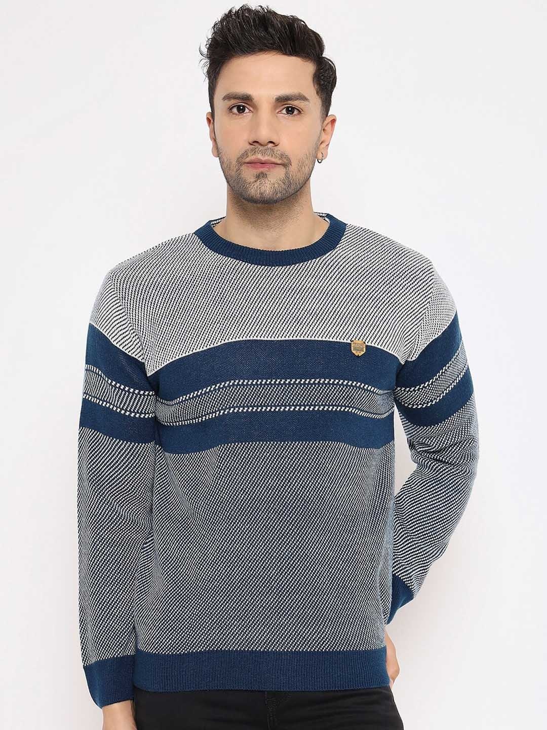 

Duke Striped Acrylic Pullover, Blue