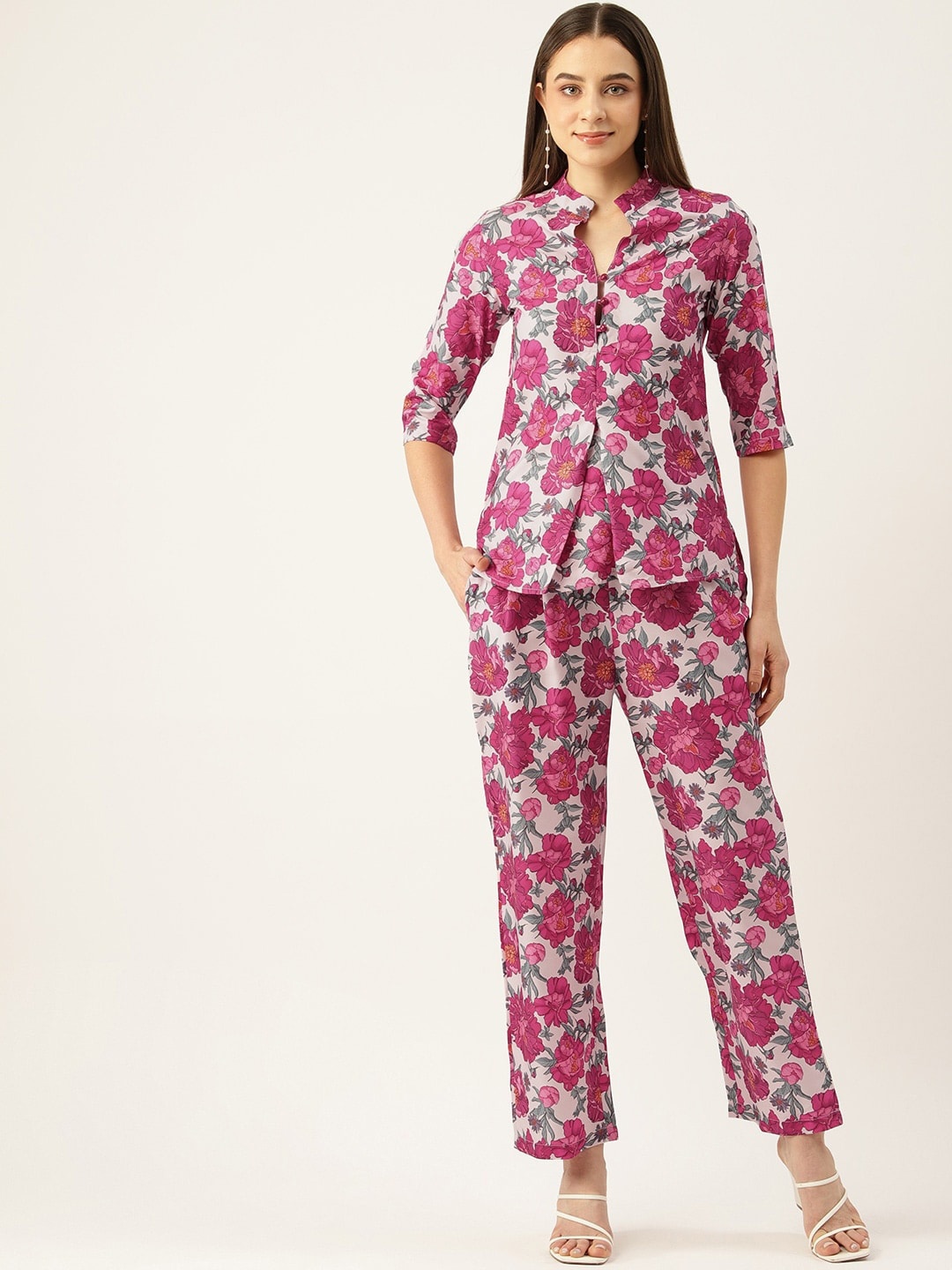 

SIRIKIT Floral Printed Top With Trousers, Pink