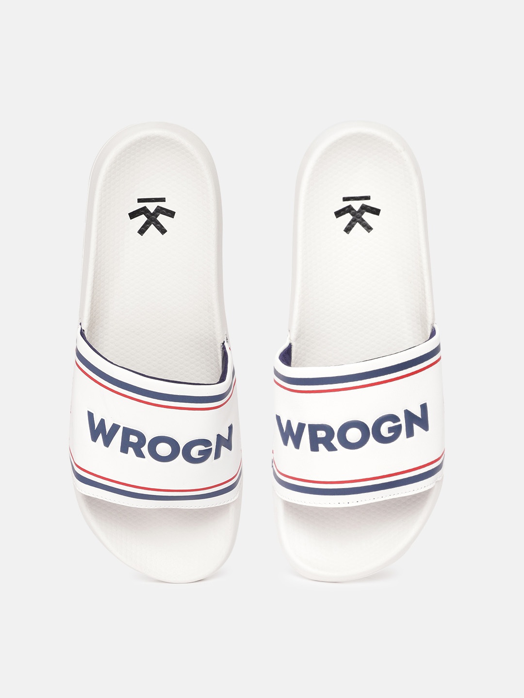 

WROGN Men Brand Logo Embossed Sliders, White