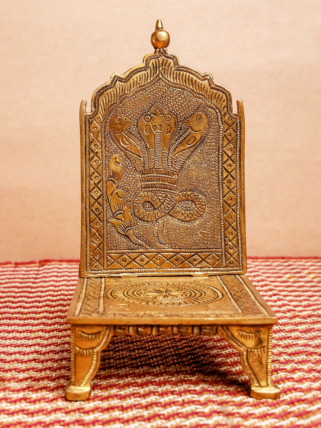 

The Advitya Brass Singhasan - God Throne Religious Showpiece, Gold