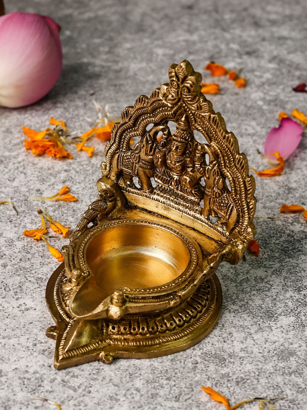 

The Advitya Laxmi Brass Diya, Gold