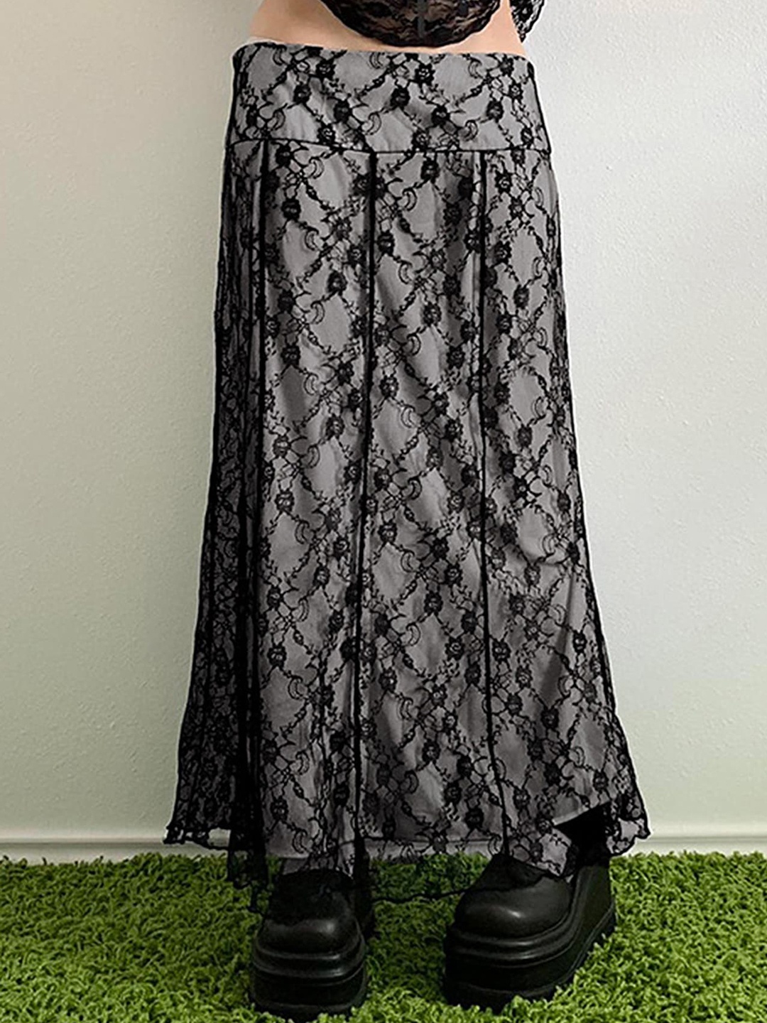 

LULU & SKY Self Designed Lace Maxi Skirts, White