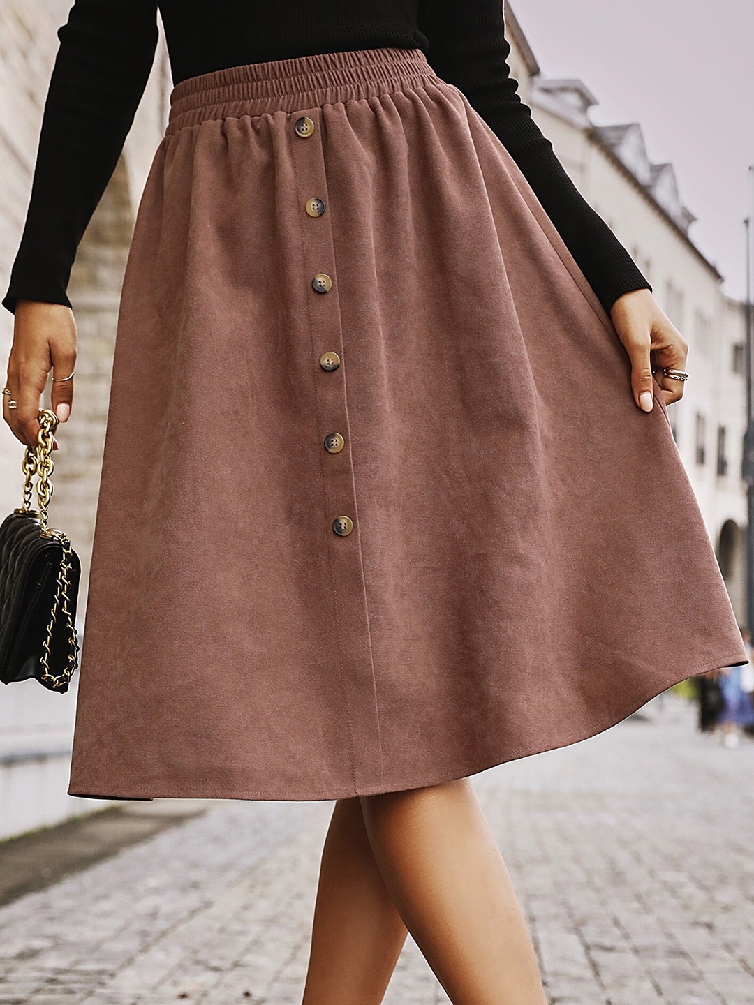 

LULU & SKY A-Line Midi Skirts, Brown