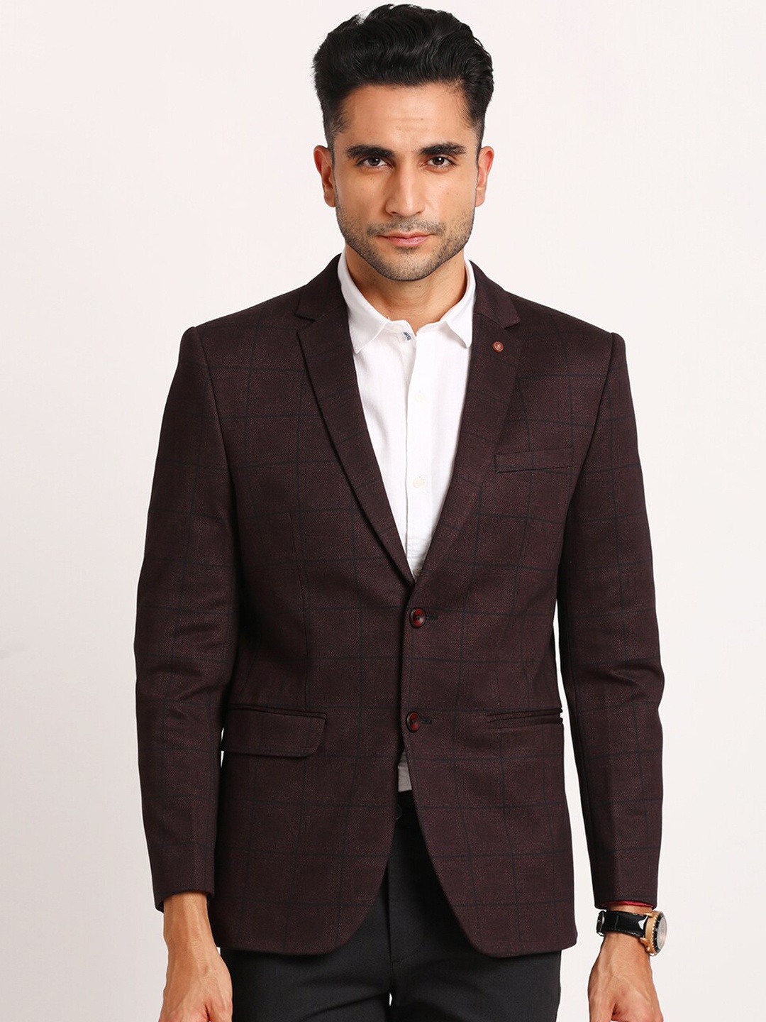 

Turtle Slim Fit Single Breasted Blazer, Maroon