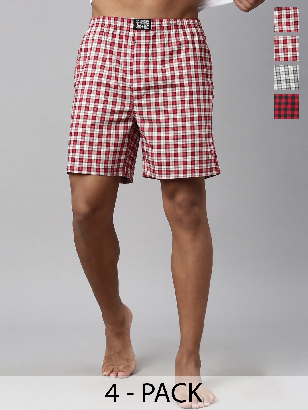 

Levis Pack Of 4 Pure Cotton Boxers, Red
