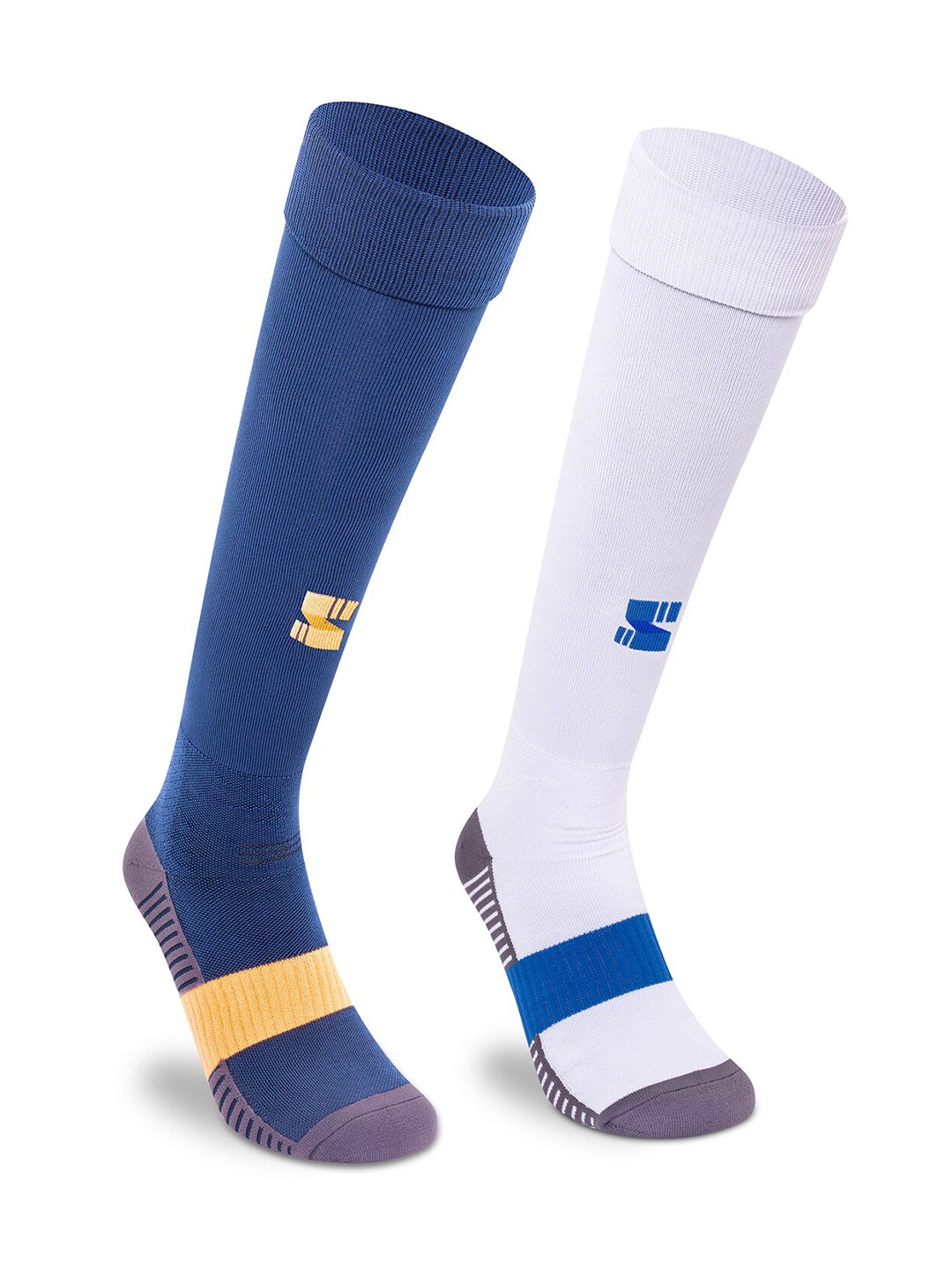 

Supersox Kids Pack Of 2 Patterned Cotton Above Knee Length Football Socks, White