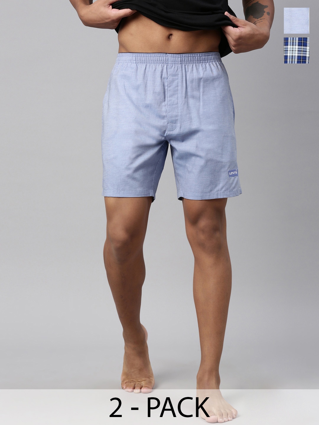 

Levis Pack Of 2 Pure Cotton Boxers, Blue