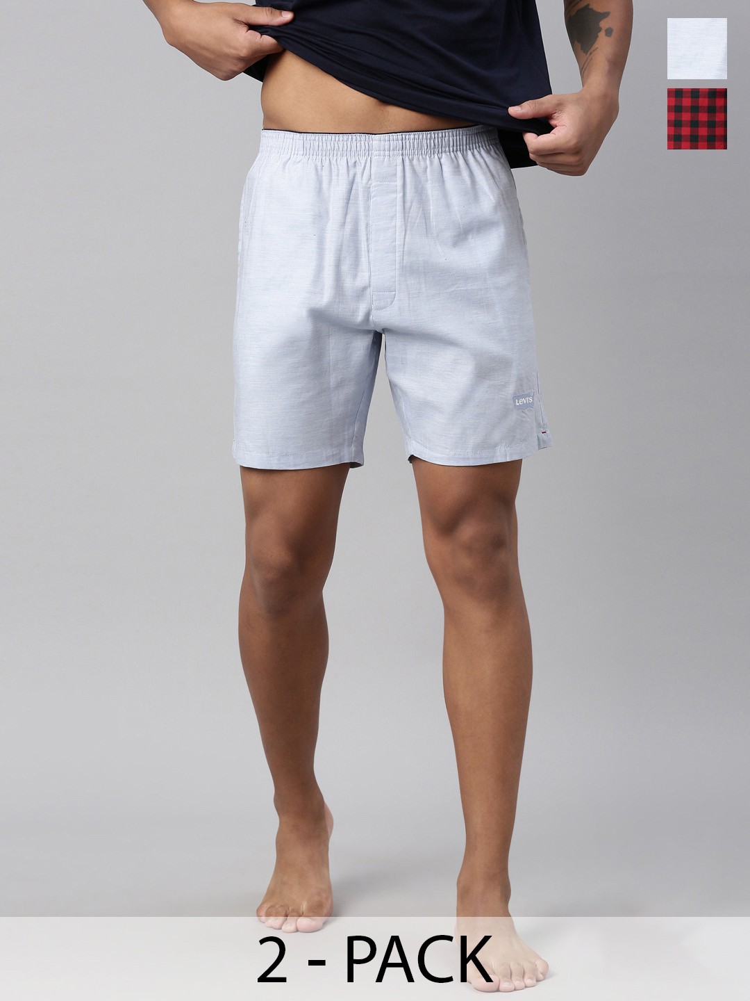 

Levis Pack Of 2 Pure Cotton Boxers, Blue