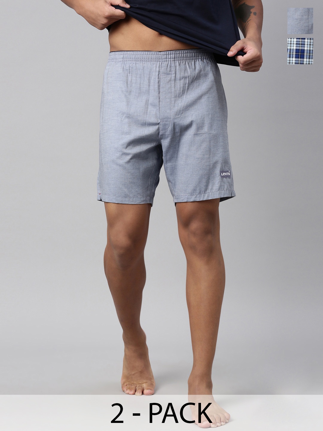 Levis Pack Of 2 Pure Cotton Boxers, Blue
