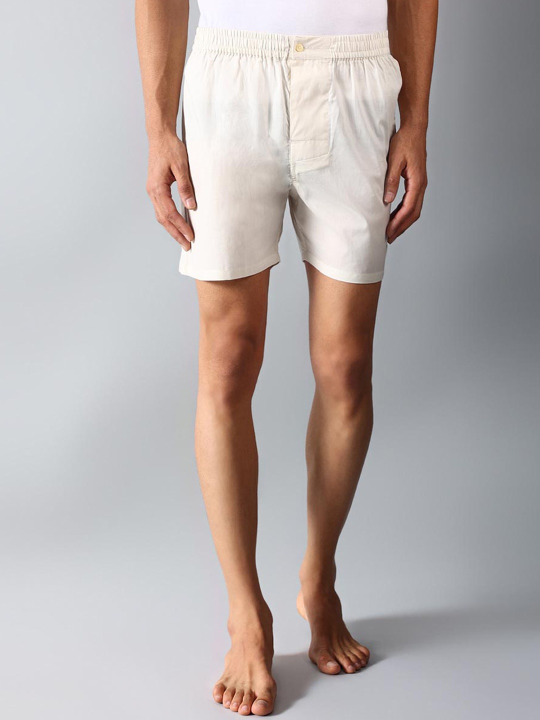 

Fabindia Men Mid-Rise Cotton Boxers 20103016, Off white