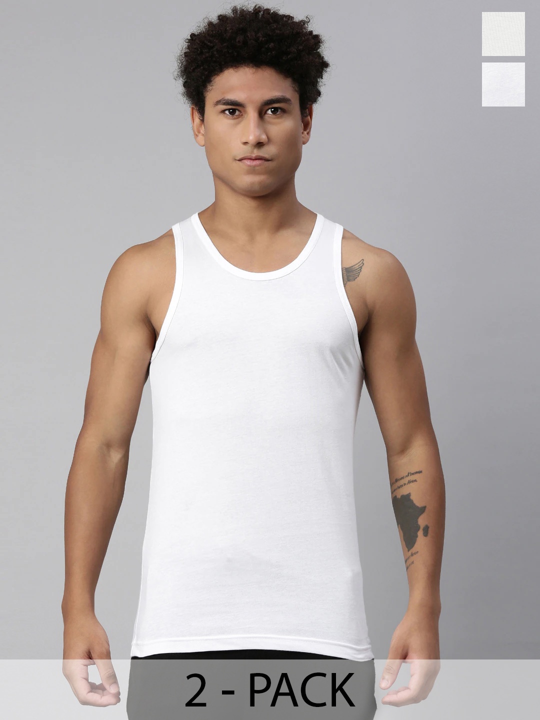 

Levis Pack Of 2 Pure Cotton Basic Innerwear Vests, White