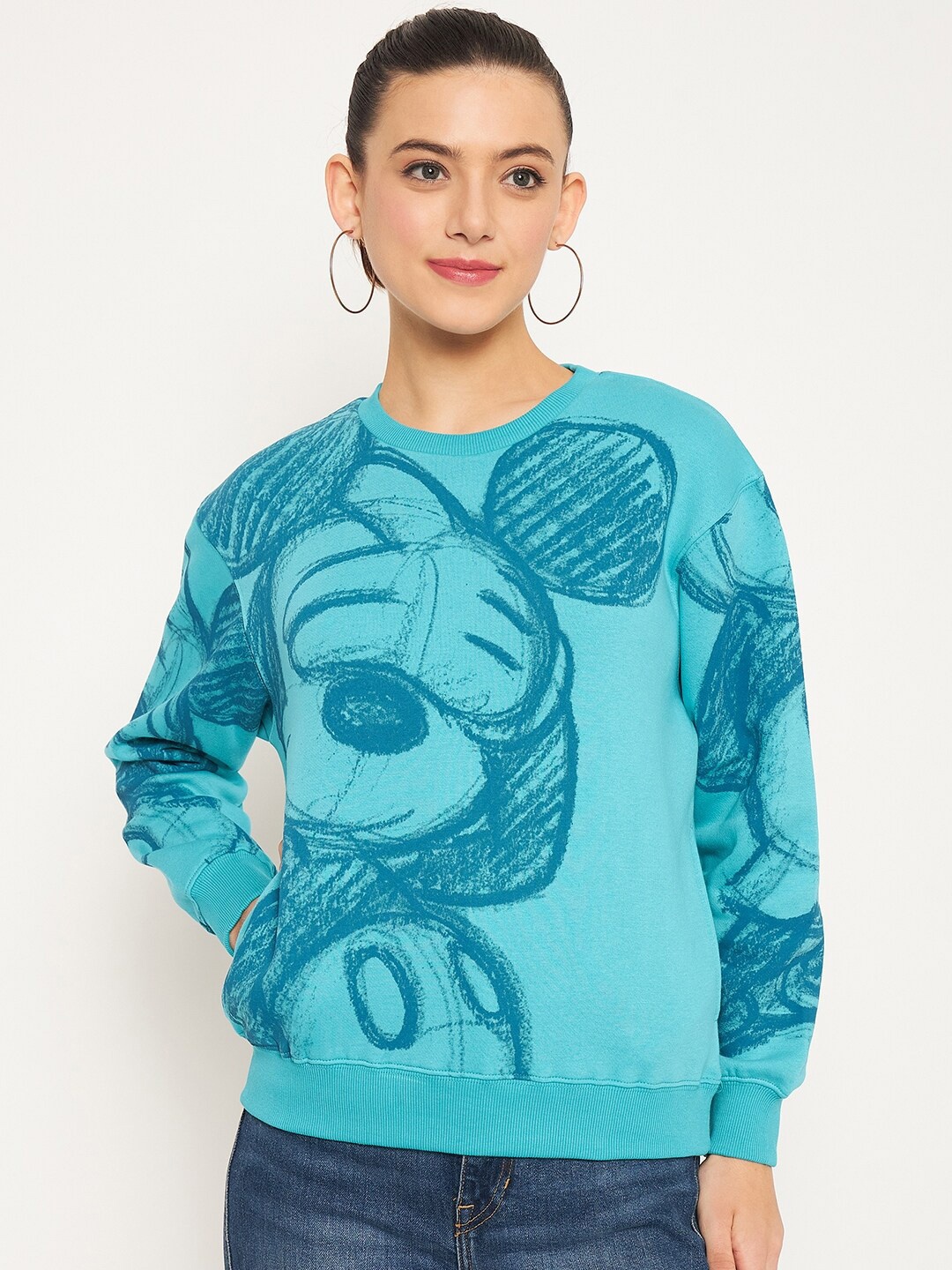

Madame Abstract Printed Cotton Sweatshirt, Blue