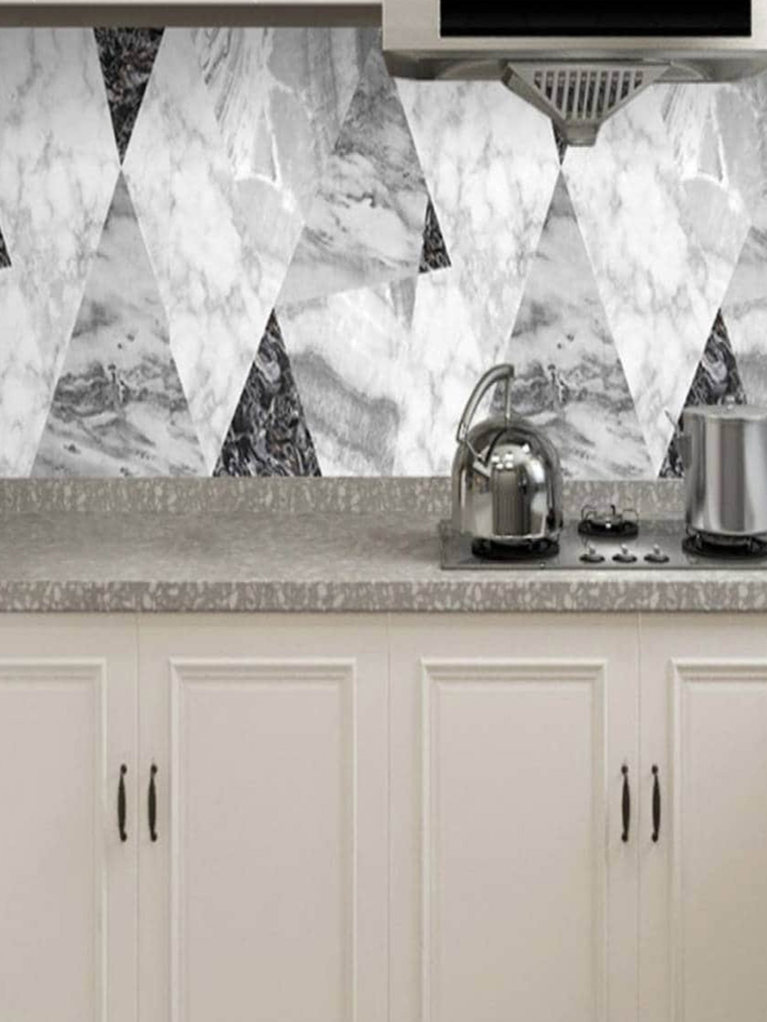 

Jaamso Royals White & Black Marble Design Kitchen Wallpaper