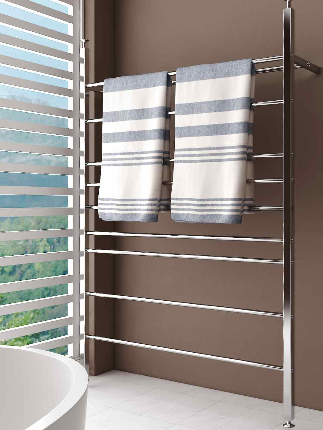 

Athom Living Blue & White 2 Pieces Striped Pure Cotton 250 GSM Bath Towels