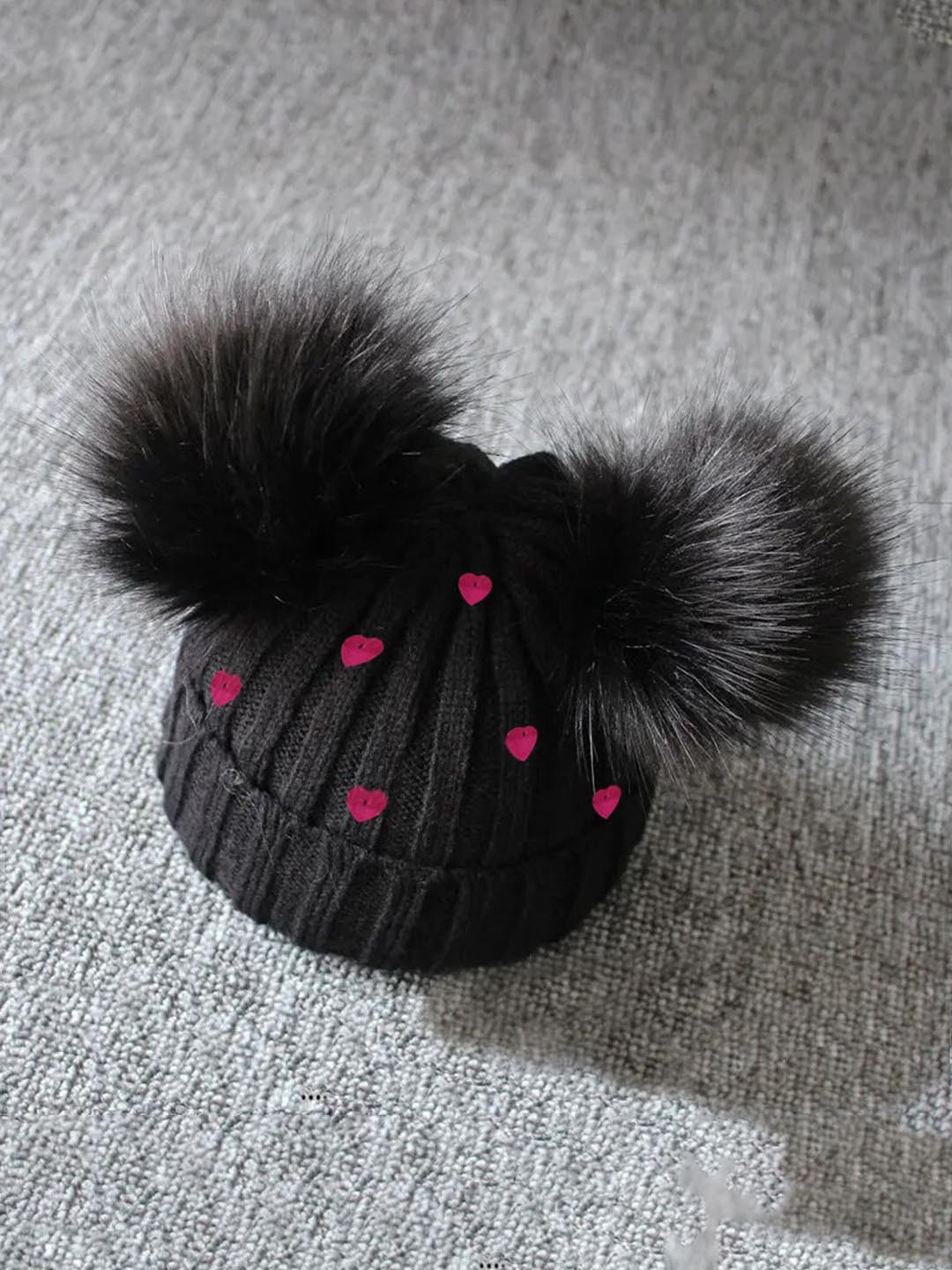 

TIPY TIPY TAP Kids Self Design Woollen Beanie, Black