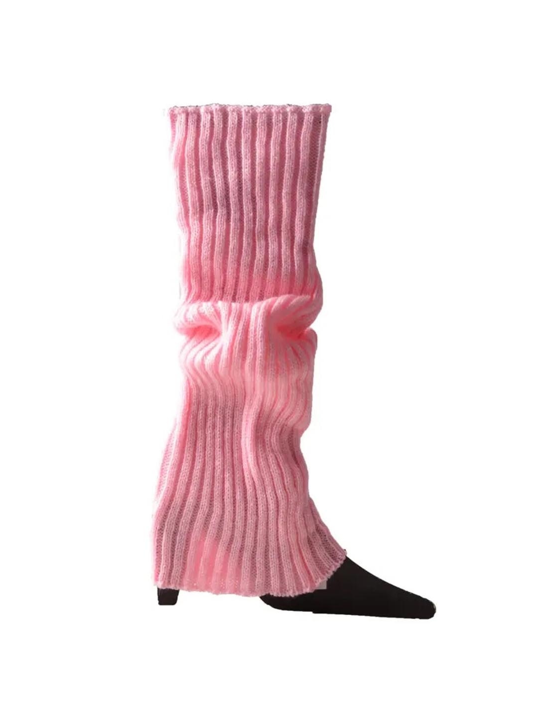 

TIPY TIPY TAP Girls Ribbed Knee Length Leg-Warmer Acrylic Socks, Pink