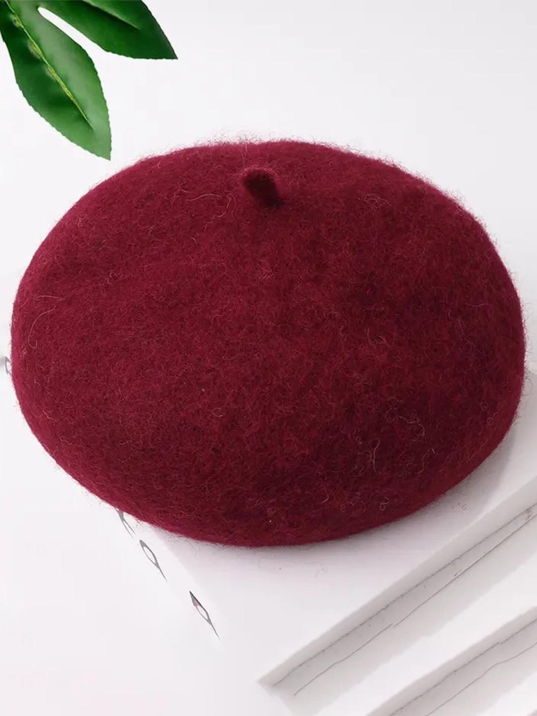 

TIPY TIPY TAP Girls Beret Hat Woollen Cap, Maroon