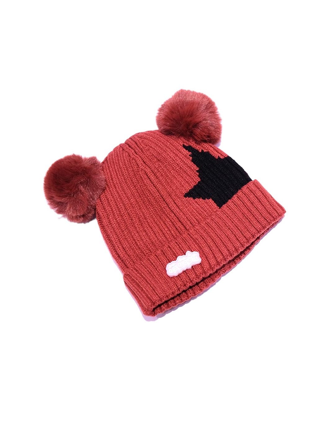 

TIPY TIPY TAP Kids Self Design Woollen Beanie, Red