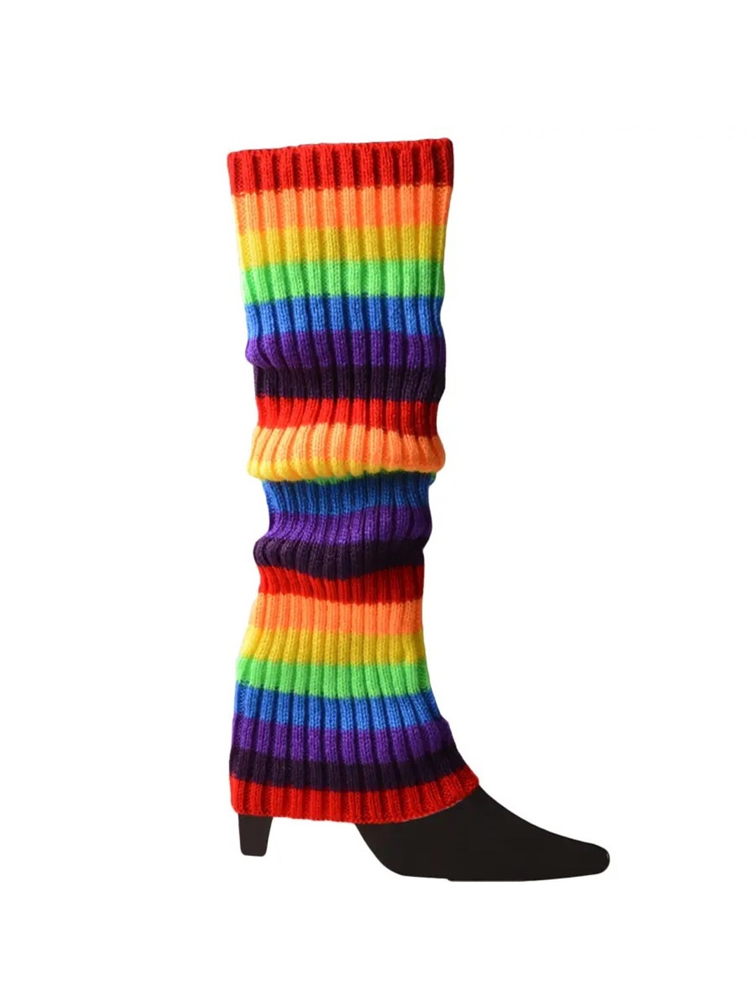 

TIPY TIPY TAP Girls Striped Acrylic Knee Length Leg-Warmer Socks, Green