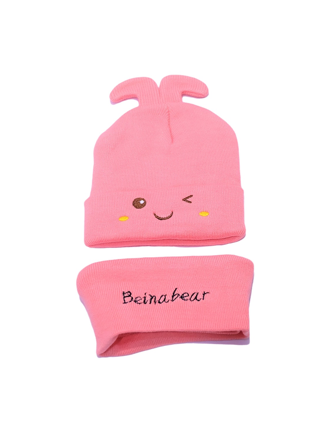 

TIPY TIPY TAP Kids Self Design Woollen Beanie, Pink