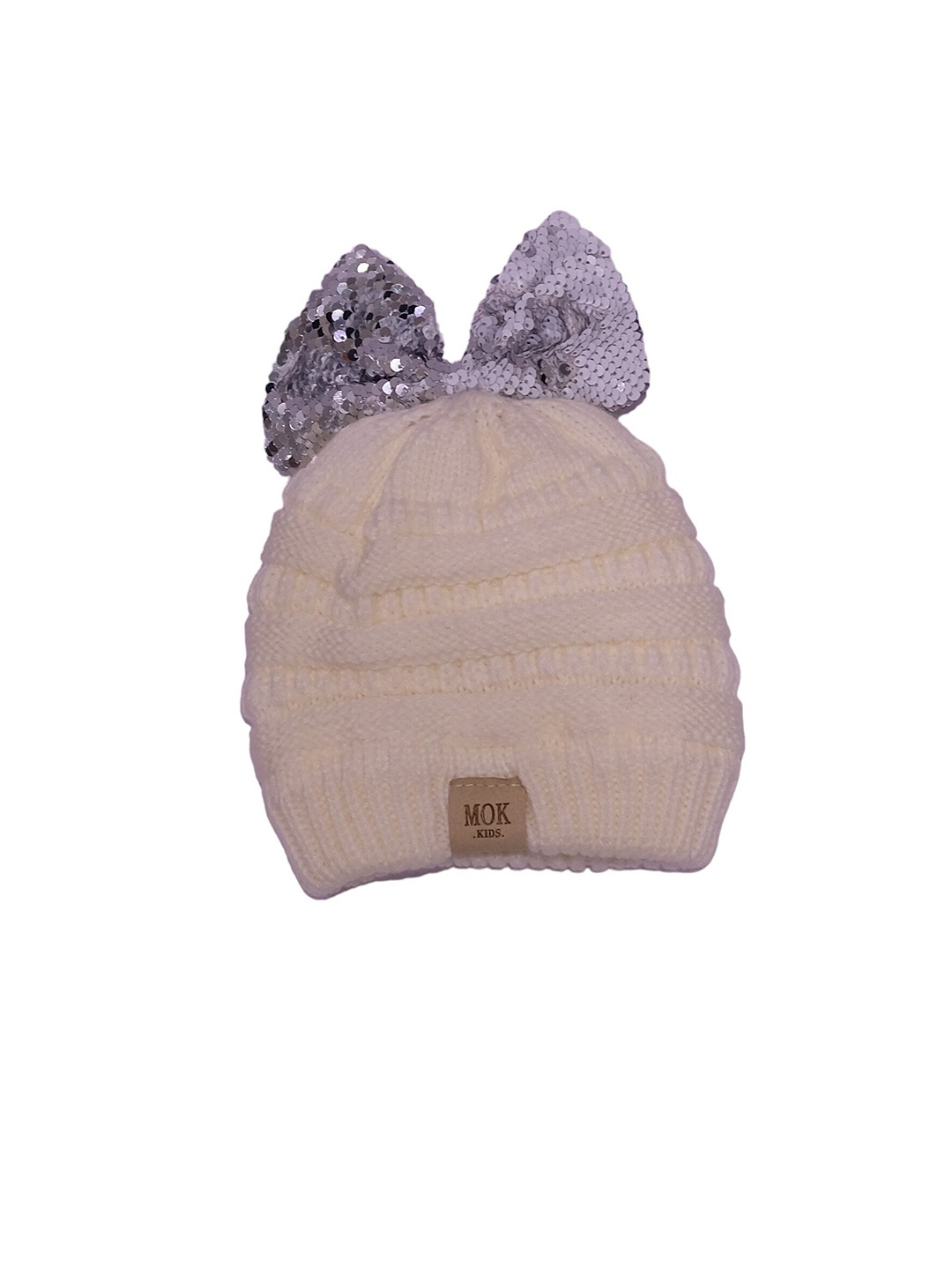 

TIPY TIPY TAP Unisex Self Design Woollen Beanie, White