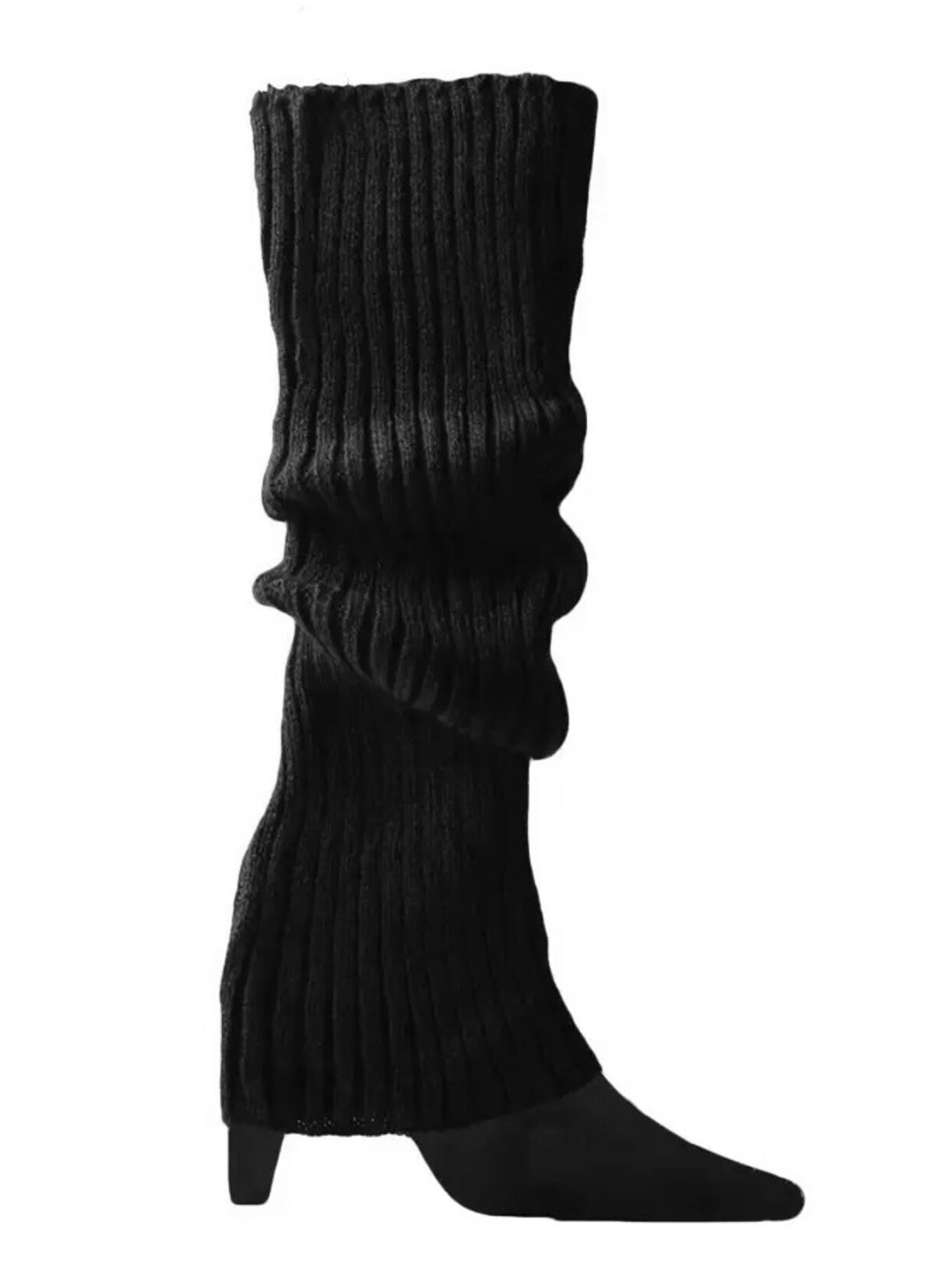 

TIPY TIPY TAP Girls Striped Acrylic Knee Length Leg-Warmer Socks, Black