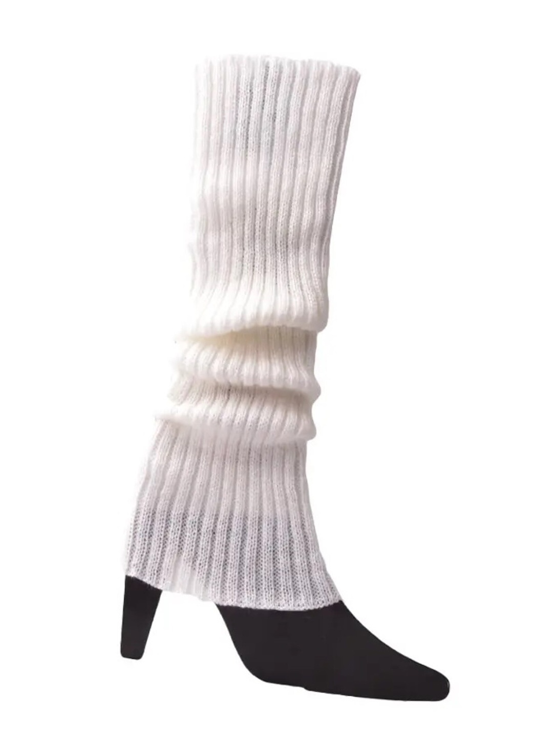 

TIPY TIPY TAP Girls Striped Acrylic Knee Length Leg-Warmer Socks, White