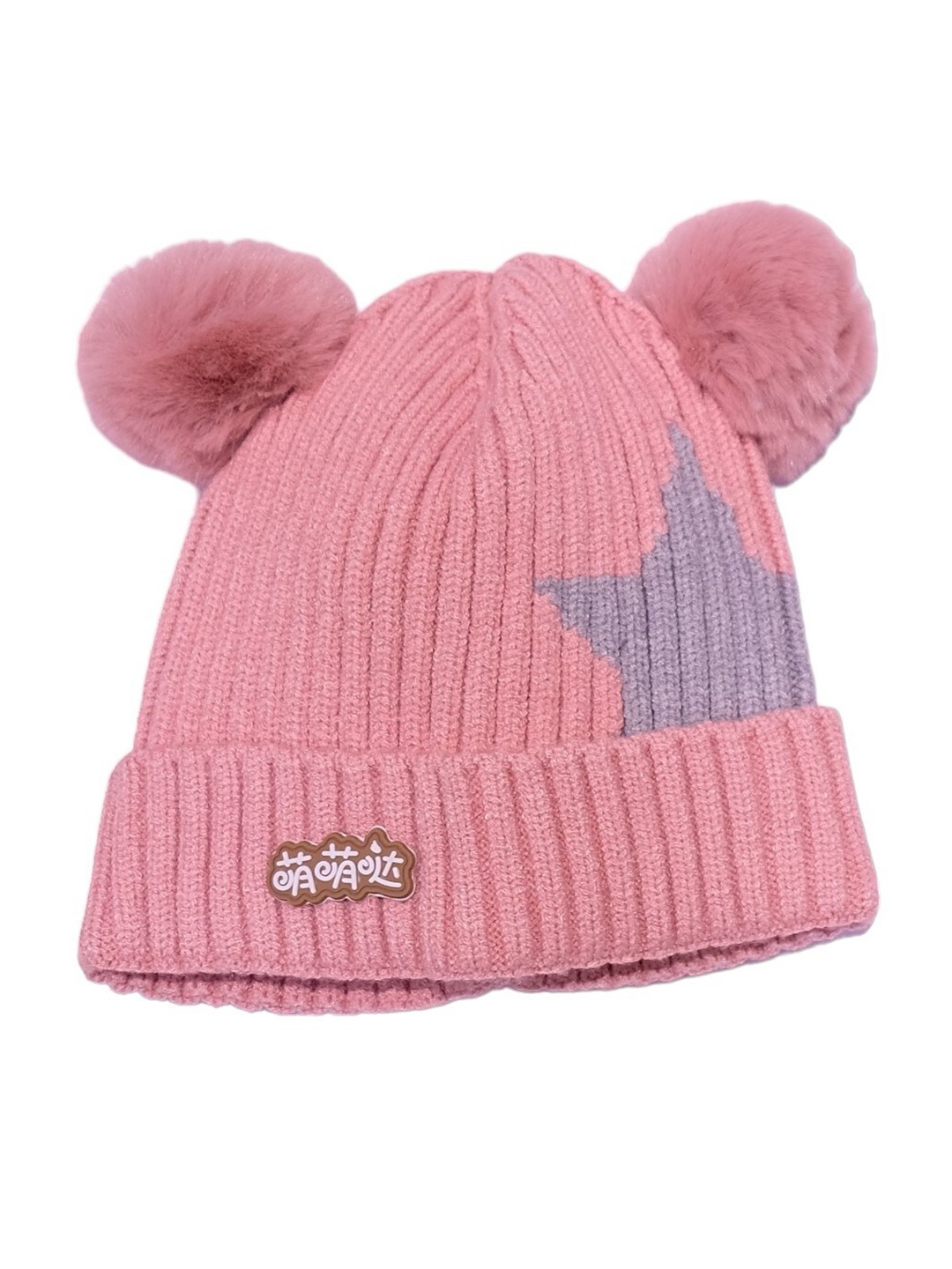 

TIPY TIPY TAP Kids Self Design Woollen Beanie, Pink