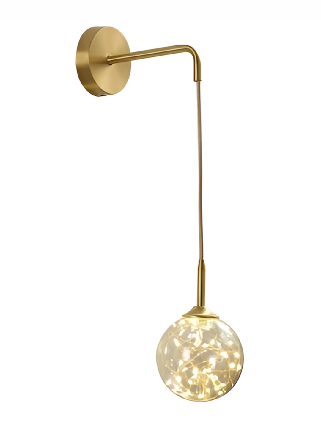 

blissbells Gold Toned Textured Iron Abstract Shaped Wall Lamp