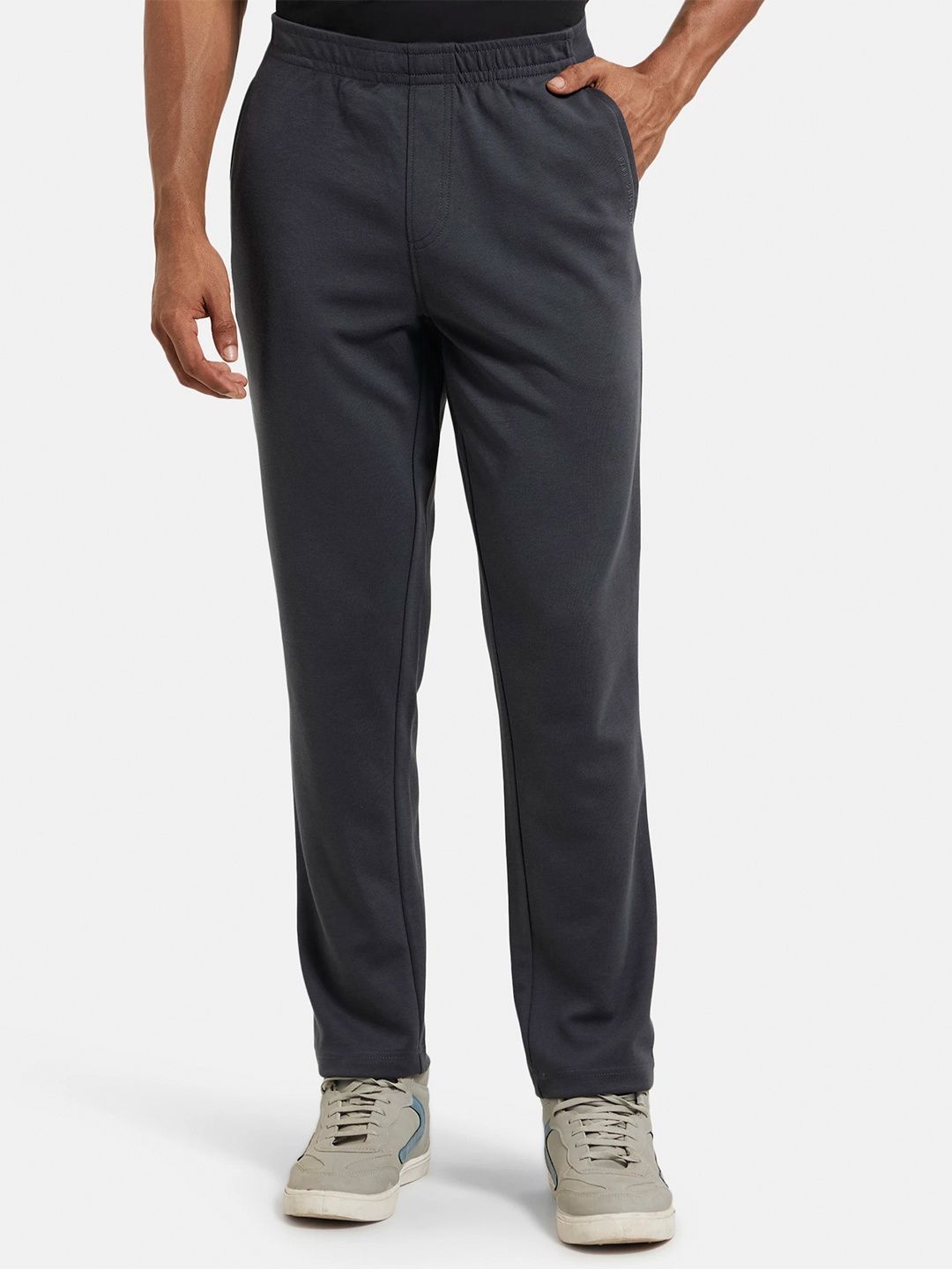 

Jockey Men Mid-Rise Slim-Fit Track Pants, Grey