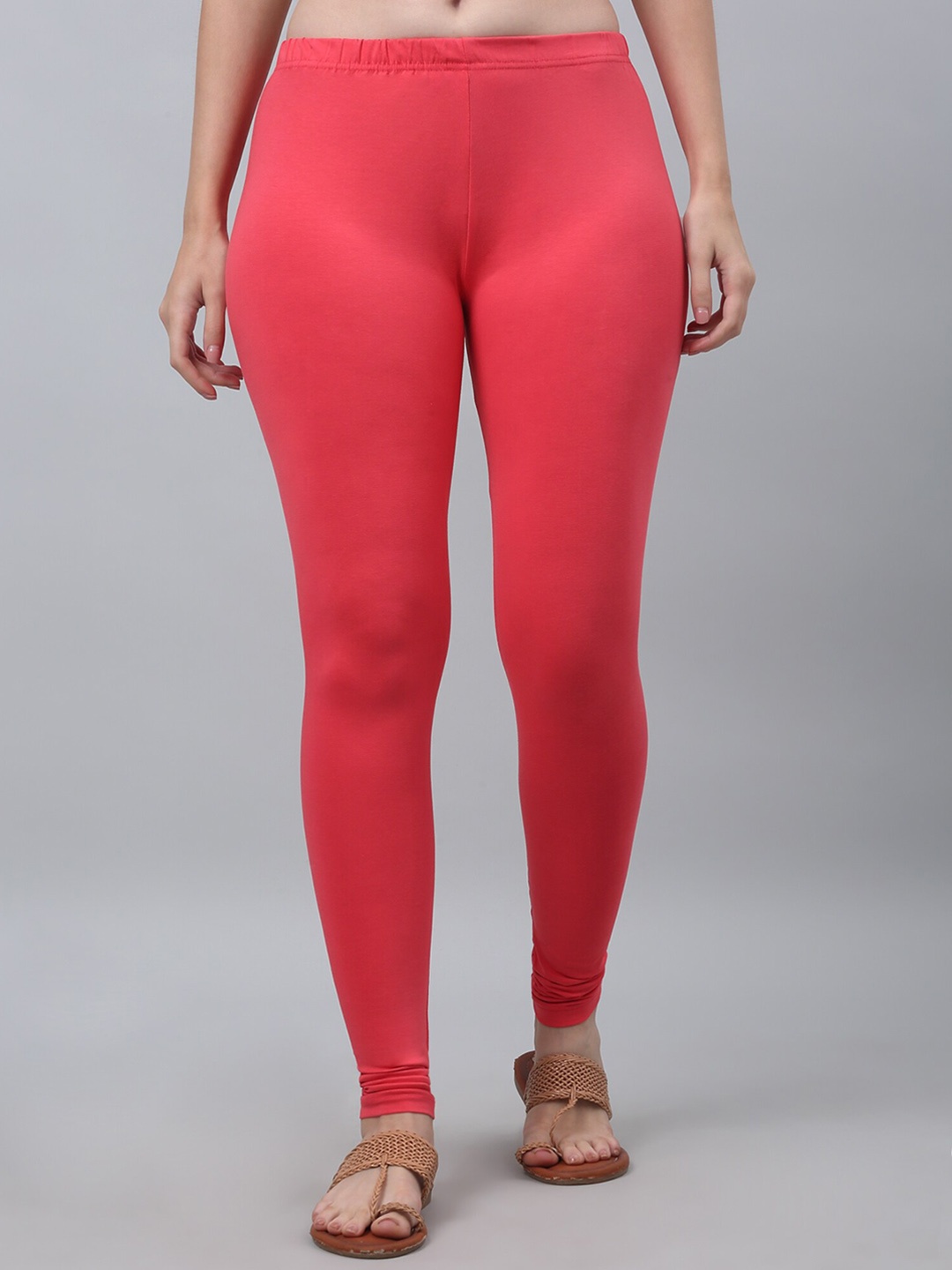 

Cantabil Cotton Churidar Length Leggings, Coral