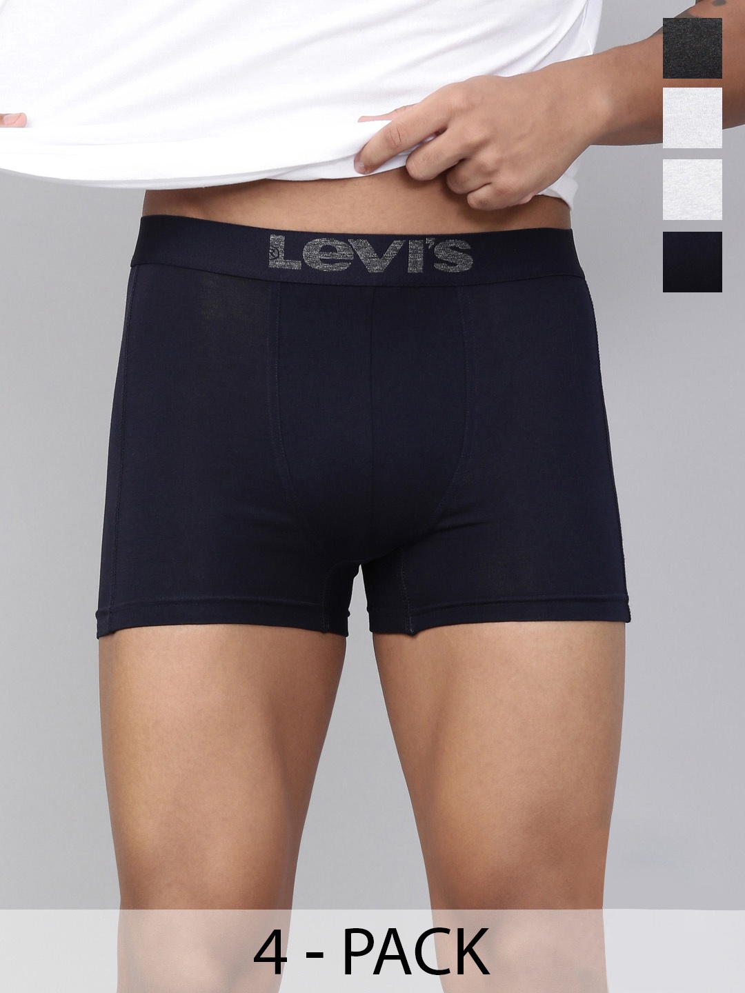 

Levis Pack Of 4 Smartskin Technology Short Trunks, Grey melange