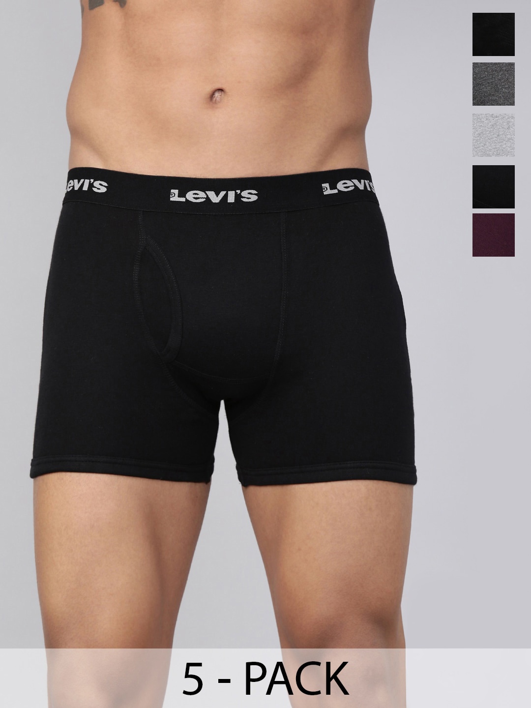 

Levis Pack Of 5 Pure Cotton Short Trunks, Black