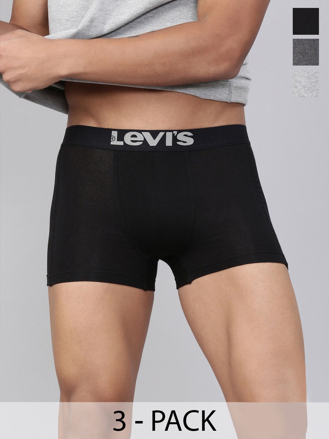 

Levis Pack Of 3 Smartskin Technology Short Trunks, Charcoal