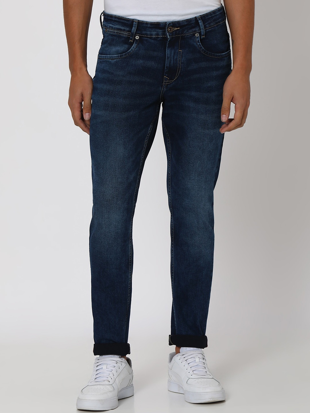 

Mufti Men Navy Blue Skinny Fit Stretchable Jeans