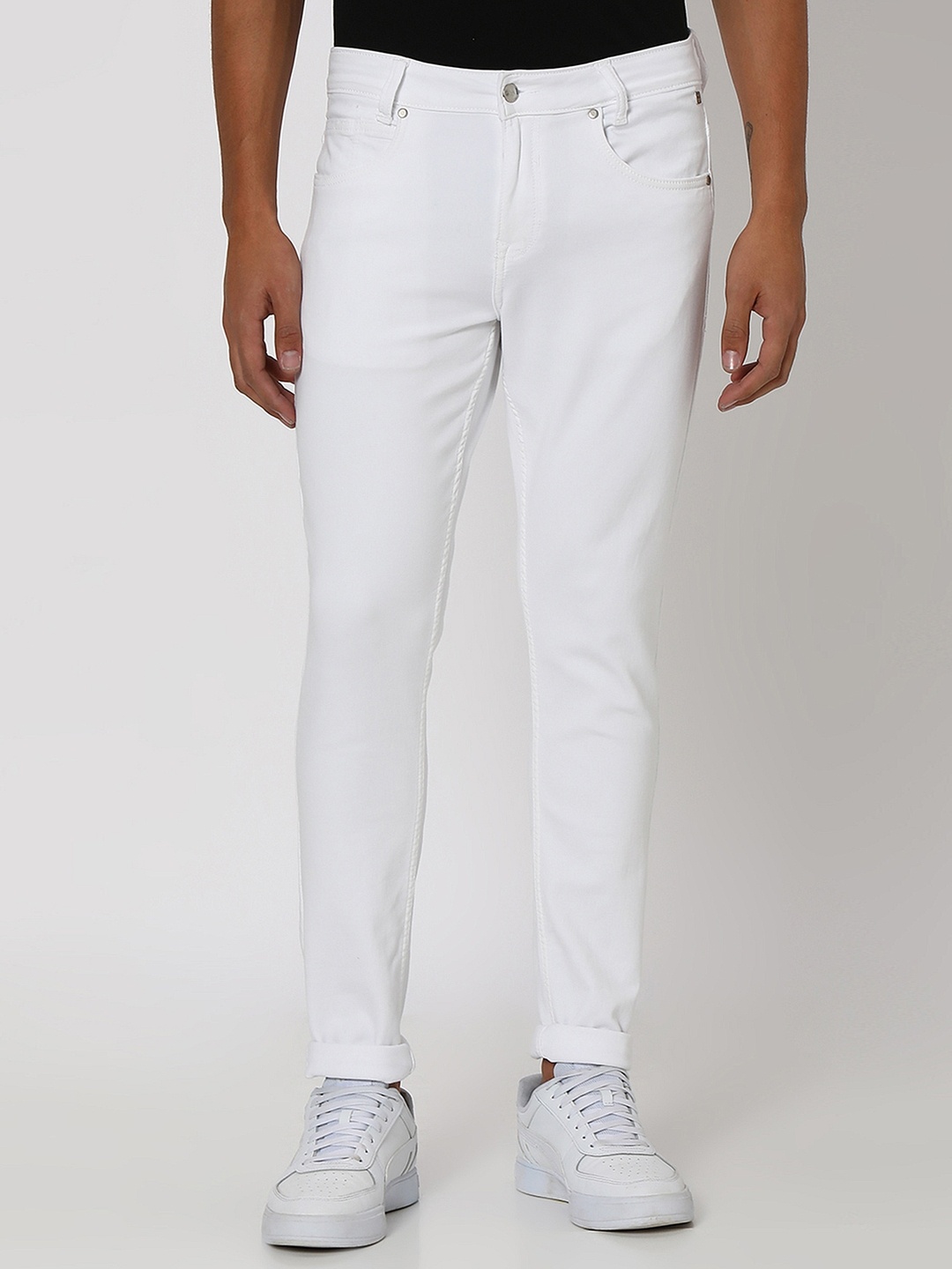 

Mufti Men Skinny Fit Mid-Rise Dark Shade Clean Look Stretchable Jeans, White
